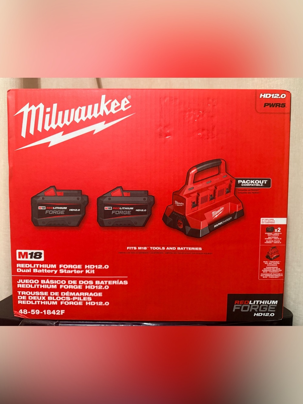 Milwaukee M18 REDLITHIUM Forge HD12.0 Dual Battery Starter Kit - Red